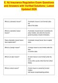 E&period; NJ Insurance Regulation Exam Questions&NewLine;and Answers with Verified Solutions &vert; Latest&NewLine;Updated 2026