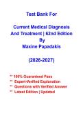 Current Medical Diagnosis and Treatment 62nd Edition Test Bank &vert; Comprehensive Practice Questions & Answers &vert; 2026&ndash;2027 PDF