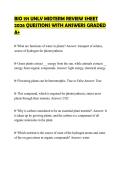 BIO 191 UNLV MIDTERM REVIEW SHEET&NewLine;2026 QUESTIONS WITH ANSWERS GRADED&NewLine;A&plus;