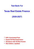 Texas Real Estate Finance &vert; Comprehensive Study Guide & Practice Questions &vert; 2026&ndash;2027 PDF