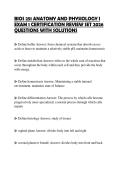 BIOS 251 ANATOMY AND PHYSIOLOGY I&NewLine;EXAM 1 CERTIFICATION REVIEW SET 2026&NewLine;QUESTIONS WITH SOLUTIONS