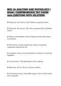 BIOS 251 ANATOMY AND PHYSIOLOGY I&NewLine;EXAM 1 COMPREHENSIVE TEST PAPER&NewLine;2026 QUESTIONS WITH SOLUTIONS