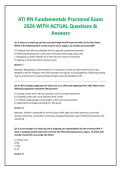 ATI RN Fundamentals Proctored Exam 2026 WITH ACTUAL Questions & Answers