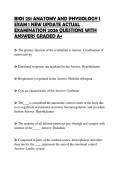BIOS 251 ANATOMY AND PHYSIOLOGY I&NewLine;EXAM 1 NEW UPDATE ACTUAL&NewLine;EXAMINATION 2026 QUESTIONS WITH&NewLine;ANSWERS GRADED A&plus;