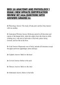 BIOS 251 ANATOMY AND PHYSIOLOGY I&NewLine;EXAM 1 NEW UPDATE CERTIFICATION&NewLine;REVIEW SET 2026 QUESTIONS WITH&NewLine;ANSWERS GRADED A&plus;