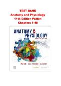 Anatomy & Physiology  Ultimate Test Bank for Patton 11th Edition &vert; Over 1000&plus; Practice Questions & Answers