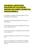 68W MODULE 1 CERTIFICATION EVALUATION TEST 2026 UPDATED QUESTIONS AND CORRECT ANSWERS 