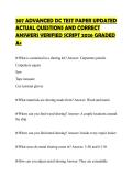 307 ADVANCED DC TEST PAPER UPDATED ACTUAL QUESTIONS AND CORRECT ANSWERS VERIFIED