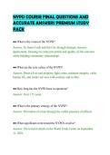 NYPD COURSE FINAL QUESTIONS AND &NewLine;ACCURATE ANSWERS PREMIUM STUDY &NewLine;PACK 