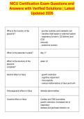 NICU Certification Exam Questions and&NewLine;Answers with Verified Solutions &vert; Latest&NewLine;Updated 2026&NewLine;