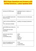 NICU Exam Questions and Answers with&NewLine;Verified Solutions &vert; Latest Updated 2026
