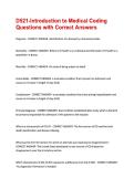 D521-Introduction to Medical Coding &NewLine;Questions with Correct Answers 