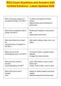 NICU Exam Questions and Answers with&NewLine;Verified Solutions &vert; Latest Updated 2026