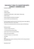 D446 ADULT HEALTH 2 QUESTIONS WITH &NewLine;CORRECT ANSWERS 2026 