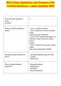NICU Exam Questions and Answers with&NewLine;Verified Solutions &vert; Latest Updated 2026