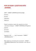 NUR 230 EXAM 1 QUESTIONS WITH ANSWERS