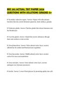 BIO 202 ACTUAL TEST PAPER 2026 QUESTIONS WITH SOLUTIONS GRADED A&plus;