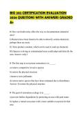 BIO 202 CERTIFICATION EVALUATION 2026 QUESTIONS WITH ANSWERS GRADED A&plus;