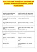 NICU final exam study guide Questions and&NewLine;Answers with Verified Solutions &vert; Latest&NewLine;Updated 2026