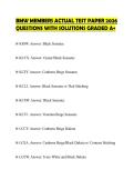 BMW MEMBERS ACTUAL TEST PAPER 2026 QUESTIONS WITH SOLUTIONS GRADED A&plus;
