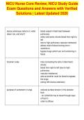 NICU Nurse Core Review&comma; NICU Study Guide&NewLine;Exam Questions and Answers with Verified&NewLine;Solutions &vert; Latest Updated 2026