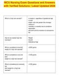 NICU Nursing Exam Questions and Answers&NewLine;with Verified Solutions &vert; Latest Updated 2026