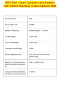 NICU Part 1 Exam Questions and Answers&NewLine;with Verified Solutions &vert; Latest Updated 2026
