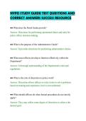 NYPD STUDY GUIDE TEST QUESTIONS AND &NewLine;CORRECT ANSWERS SUCCESS RESOURCE 
