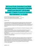 DMI Social Media Marketing Exam Digital Marketing Institute Professional Certification Actual Exam 2026&sol;2027 with Detailed Rationales &vert; Complete Exam-Style Questions &vert; Pass Guaranteed &ndash; A&plus; Graded&NewLine;&NewLine;
