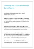 criminology unit 4 Exam Questions With Correct Answers