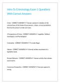 Intro To Criminology Exam 1 Questions With Correct Answers 