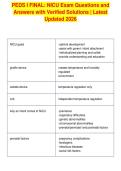 PEDS I FINAL&colon; NICU Exam Questions and&NewLine;Answers with Verified Solutions &vert; Latest&NewLine;Updated 2026