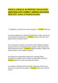 MEDICAL SURGICAL RN PROPHECY RELIAS EXAM QUESTIONS WITH CORRECT VERIFIED SOLUTIONS 2026&sol;2027 &vert; Latest Update