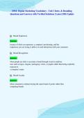 DM1&colon; Digital Marketing Vocabulary - Unit 1 Intro&period; & Branding&NewLine;Questions and Answers with Verified Solutions &vert; Latest 2026 Update
