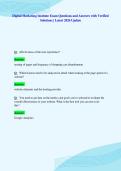 Digital Marketing Institute Exam Questions and Answers with Verified&NewLine;Solutions &vert; Latest 2026 Update