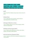 OCFA COMPLETE STUDY SHEET &NewLine;QUESTIONS AND CORRECT ANSWERS &NewLine;PREMIUM PREPARATION MATERIAL 