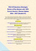 PALS All Questions &vert;Strategies Review of Key Quizzes with 100&percnt; Correct Answers &vert; Newest Update 2026 &ndash; 2027 &lpar;Graded A&plus;&rpar;&NewLine;