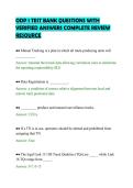 ODP 1 TEST BANK QUESTIONS WITH &NewLine;VERIFIED ANSWERS COMPLETE REVIEW &NewLine;RESOURCE 