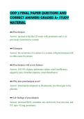 ODP 3 FINAL PAPER QUESTIONS AND &NewLine;CORRECT ANSWERS GRADED A&plus; STUDY &NewLine;MATERIAL 