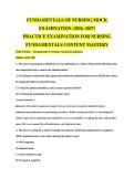 Fundamentals of Nursing Mock Examination &lpar;2026&ndash;2027&rpar;&NewLine;Examination for Nursing Fundamentals Content Mastery