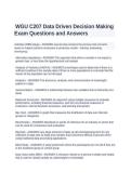 WGU C207 Data Driven Decision Making Exam Questions and Answers &vert; Latest Updated Verified Answers