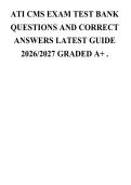 ATI CMS EXAM TEST BANK QUESTIONS AND CORRECT ANSWERS LATEST GUIDE 2026&sol;2027 &vert; GRADED A&plus;