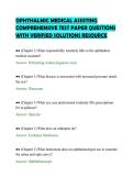 OPHTHALMIC MEDICAL ASSISTING &NewLine;COMPREHENSIVE TEST PAPER QUESTIONS &NewLine;WITH VERIFIED SOLUTIONS RESOURCE 