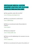 OPHTHALMIC MEDICAL ASSISTING &NewLine;EXAMPREP QUESTIONS AND SOLUTIONS &NewLine;COMPLETE PREPARATION SHEET 