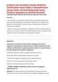 Guide to the Canadian Family Medicine Certification Exam 2026 &vert; Comprehensive Study Guide&comma; Clinical Reasoning Cases&comma; Practice Questions & Verified Answers