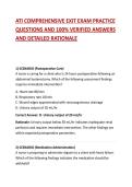 ATI COMPREHENSIVE EXIT EXAM PRACTICE QUESTIONS AND 100&percnt; VERIFIED ANSWERS AND DETAILED RATIONALE