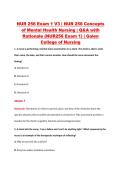 NUR 256 Exam 1 V3 &vert; NUR 256 Concepts &NewLine;of Mental Health Nursing &vert; Q&A with &NewLine;Rationale &lpar;NUR256 Exam 1&rpar; &vert; Galen &NewLine;College of Nursing
