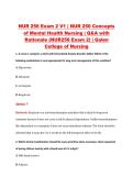 NUR 256 Exam 2 V1 &vert; NUR 256 Concepts &NewLine;of Mental Health Nursing &vert; Q&A with &NewLine;Rationale &lpar;NUR256 Exam 2&rpar; &vert; Galen &NewLine;College of Nursing