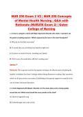 NUR 256 Exam 2 V2 &vert; NUR 256 Concepts &NewLine;of Mental Health Nursing &vert; Q&A with &NewLine;Rationale &lpar;NUR256 Exam 2&rpar; &vert; Galen &NewLine;College of Nursing