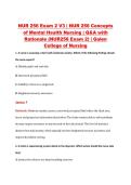 NUR 256 Exam 2 V3 &vert; NUR 256 Concepts &NewLine;of Mental Health Nursing &vert; Q&A with &NewLine;Rationale &lpar;NUR256 Exam 2&rpar; &vert; Galen &NewLine;College of Nursing